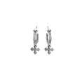 Small Hoops With Mb Drop - Silver and White Cz Pave