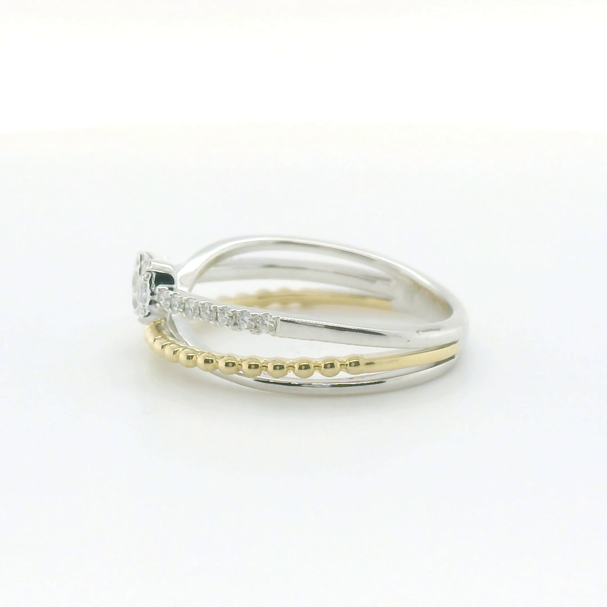Perfect Love Ladies 10K Two-Tone Gold Diamond Cluster Ring