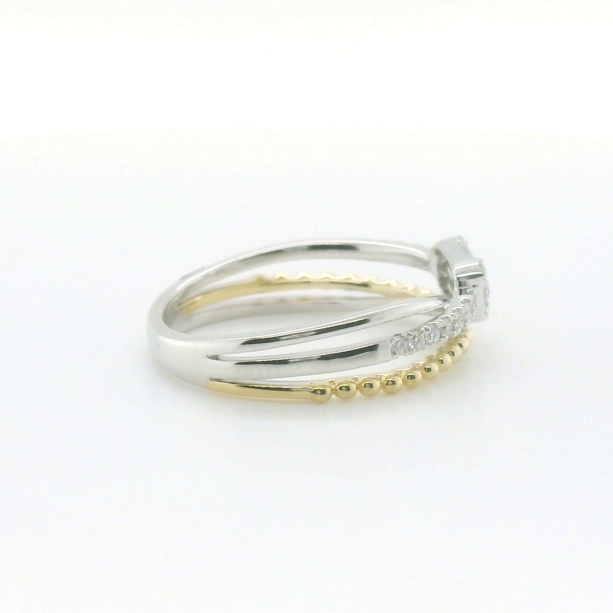 Perfect Love Ladies 10K Two-Tone Gold Diamond Cluster Ring