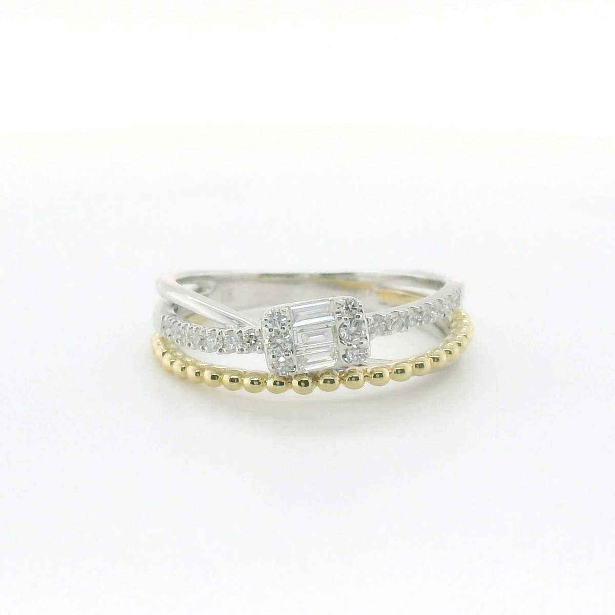Perfect Love Ladies 10K Two-Tone Gold Diamond Cluster Ring