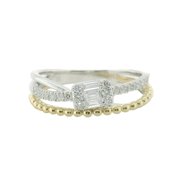 Perfect Love Ladies 10K Two-Tone Gold Diamond Cluster Ring