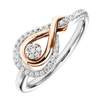 Gold Silver White Yellow Diamond 1/6Ctw Ring