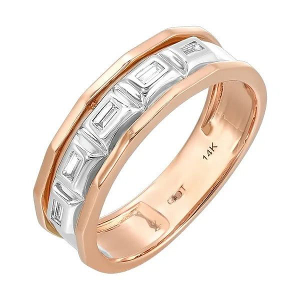 10Kt White Rose Gold Diamond 1/5Ctw Ring
