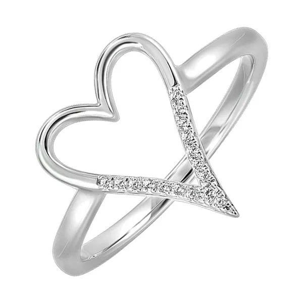 Silver Diamond 1/20Ctw Ring