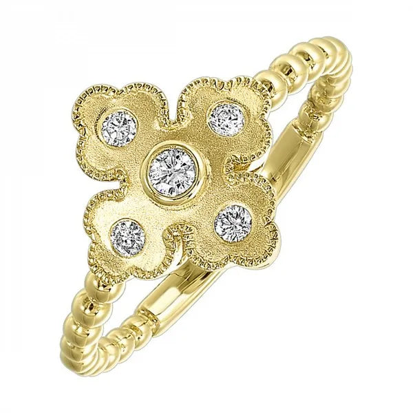 14K Yellow Gold Diamond 1/8Ctw Ring