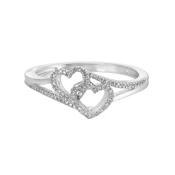 Silver Diamond 1/10Ctw Ring