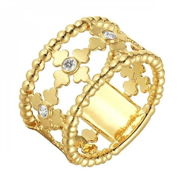 14K Yellow Gold Diamond 1/10Ctw Ring