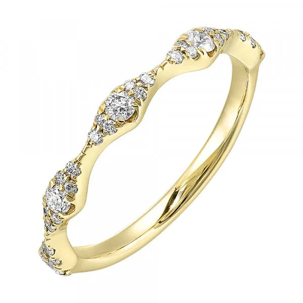 14K Yellow Gold Diamond 1/3Ctw Ring