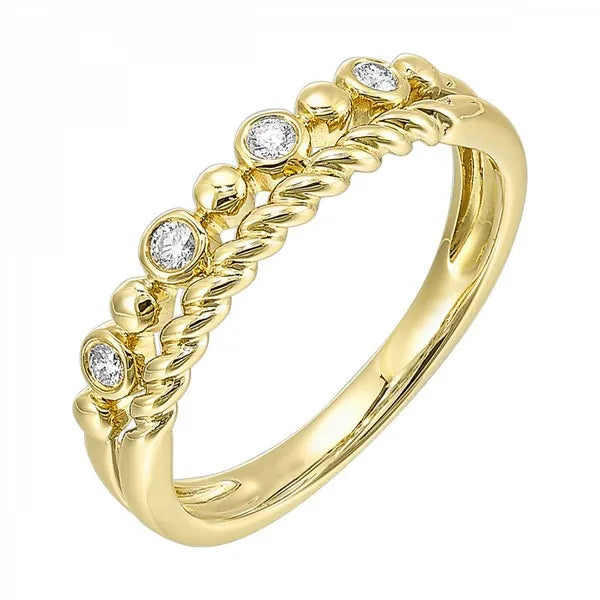 14K Yellow Gold Diamond 1/10Ctw Ring