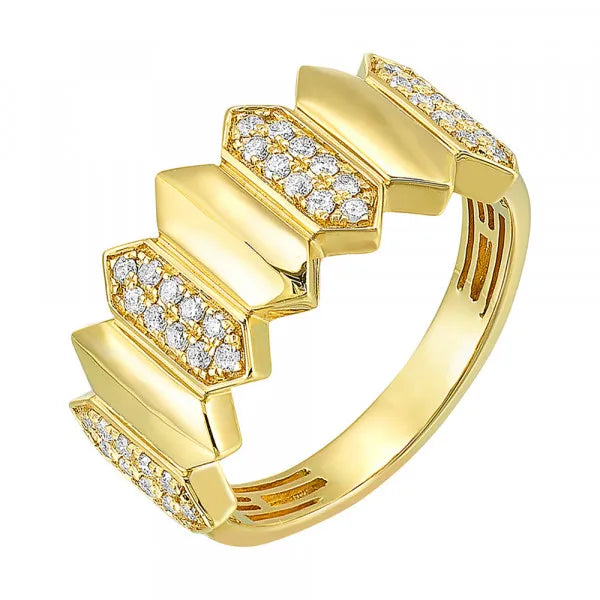 14K Yellow Gold Diamond 1/4Ctw Ring