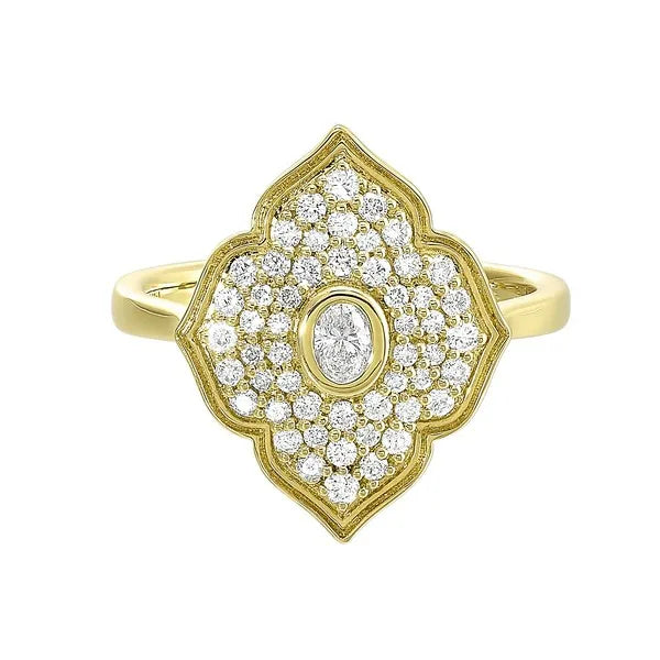 14K Yellow Gold Diamond 1/2Ctw Ring