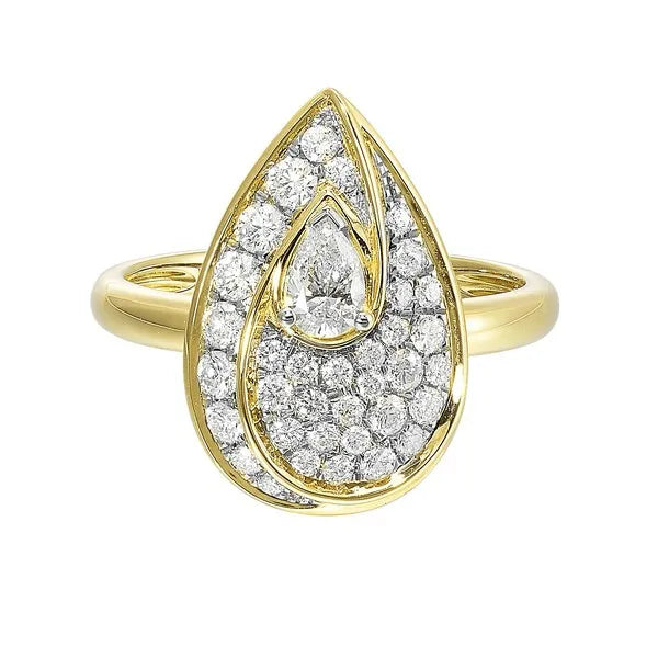14K Yellow Gold Diamond 3/4Ctw Ring