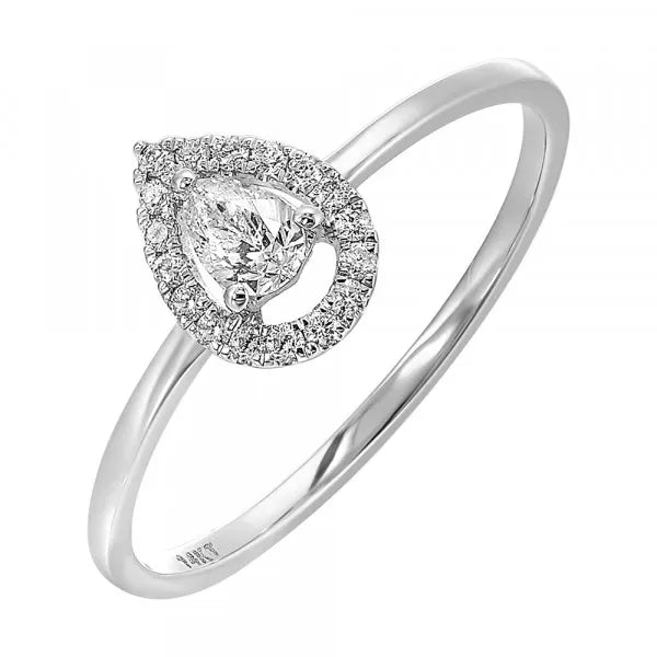 14Kt White Gold Diamond 1/4Ctw Ring