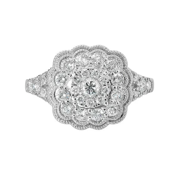 14K White Gold Diamond 1Ctw Ring