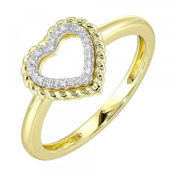 14Kt Yellow Gold Diamond 1/20Ctw Ring