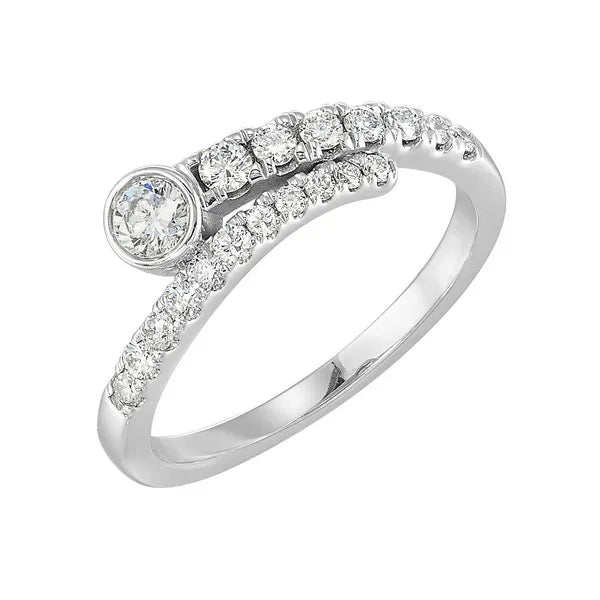 Silver White Diamond 1/5Ctw Ring