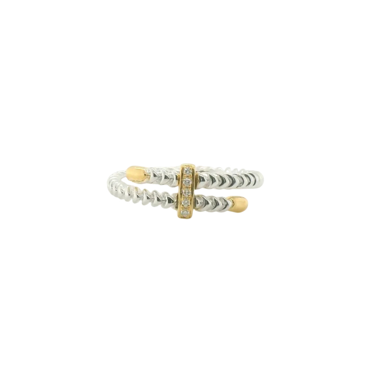Perfect Love Two-Tone Diamond Bypass Ring
