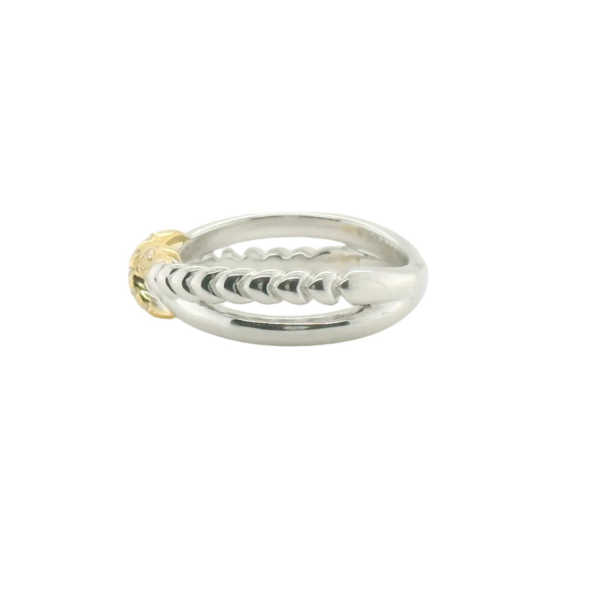 Perfect Love 0.10ct Diamond Two-Tone Criss-Cross Ring
