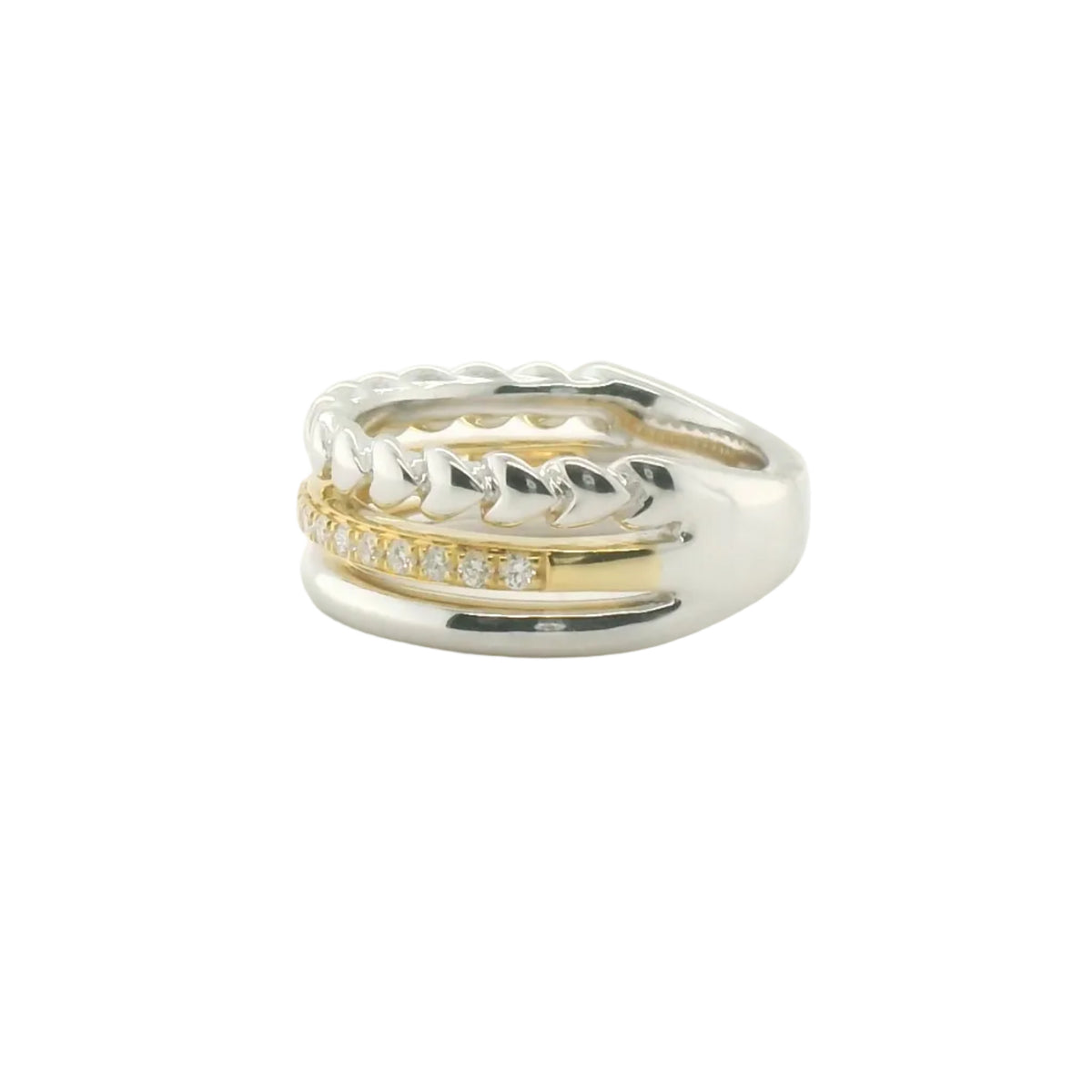Perfect Love 0.25ct Diamond Two-Tone Triple Band Ring