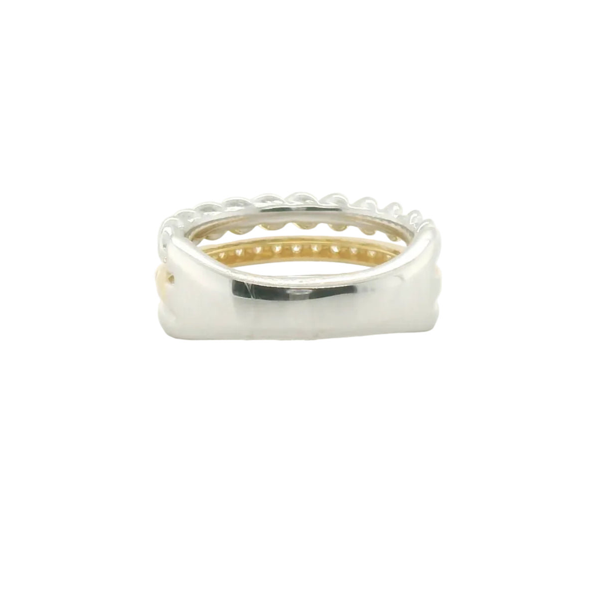 Perfect Love 0.25ct Diamond Two-Tone Triple Band Ring