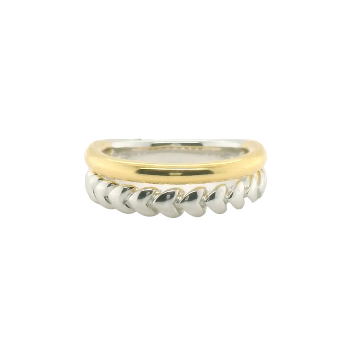 Perfect Love Two-Tone Heart Stacked Ring