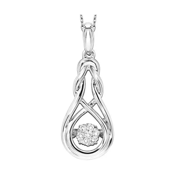 14Kt White Gold Diamond 1/12Ctw Pendant