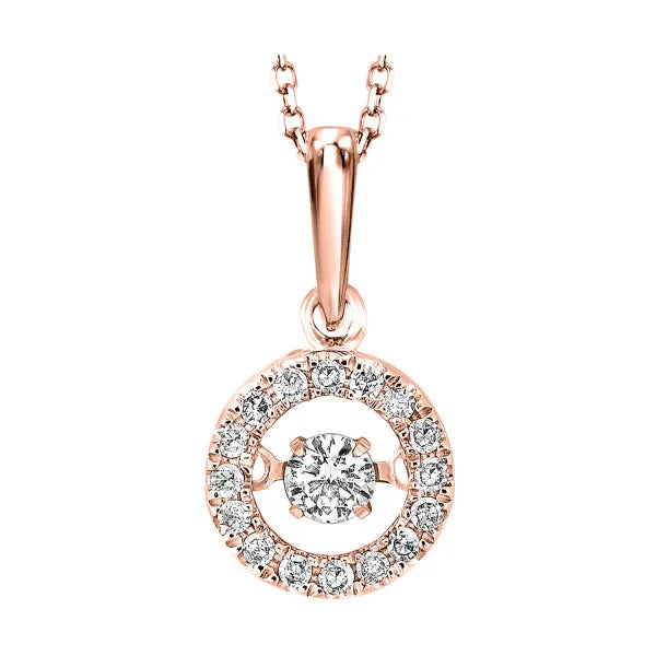 10Kt Rose Gold Diamond 1/5Ctw Pendant