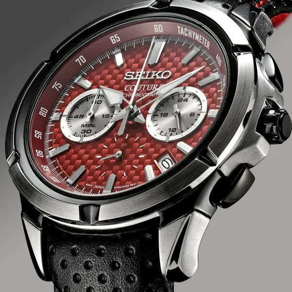 Seiko Coutura Red Chronograph Watch