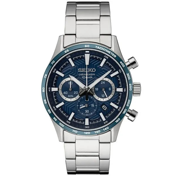 Seiko Essentials Blue Chronograph Watch
