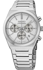 Seiko Essentials Silver Dial Chronograph Watch SSB451