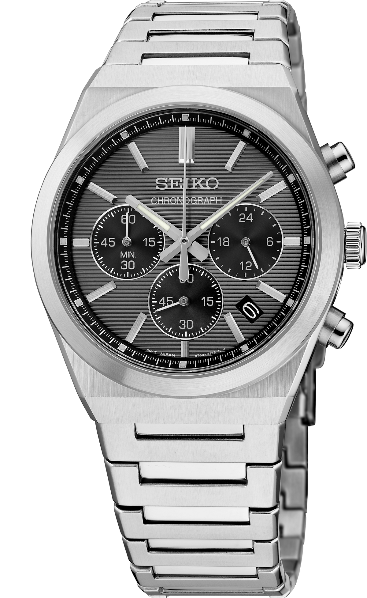 Seiko Essentials Gray Dial Chronograph Watch SSB455