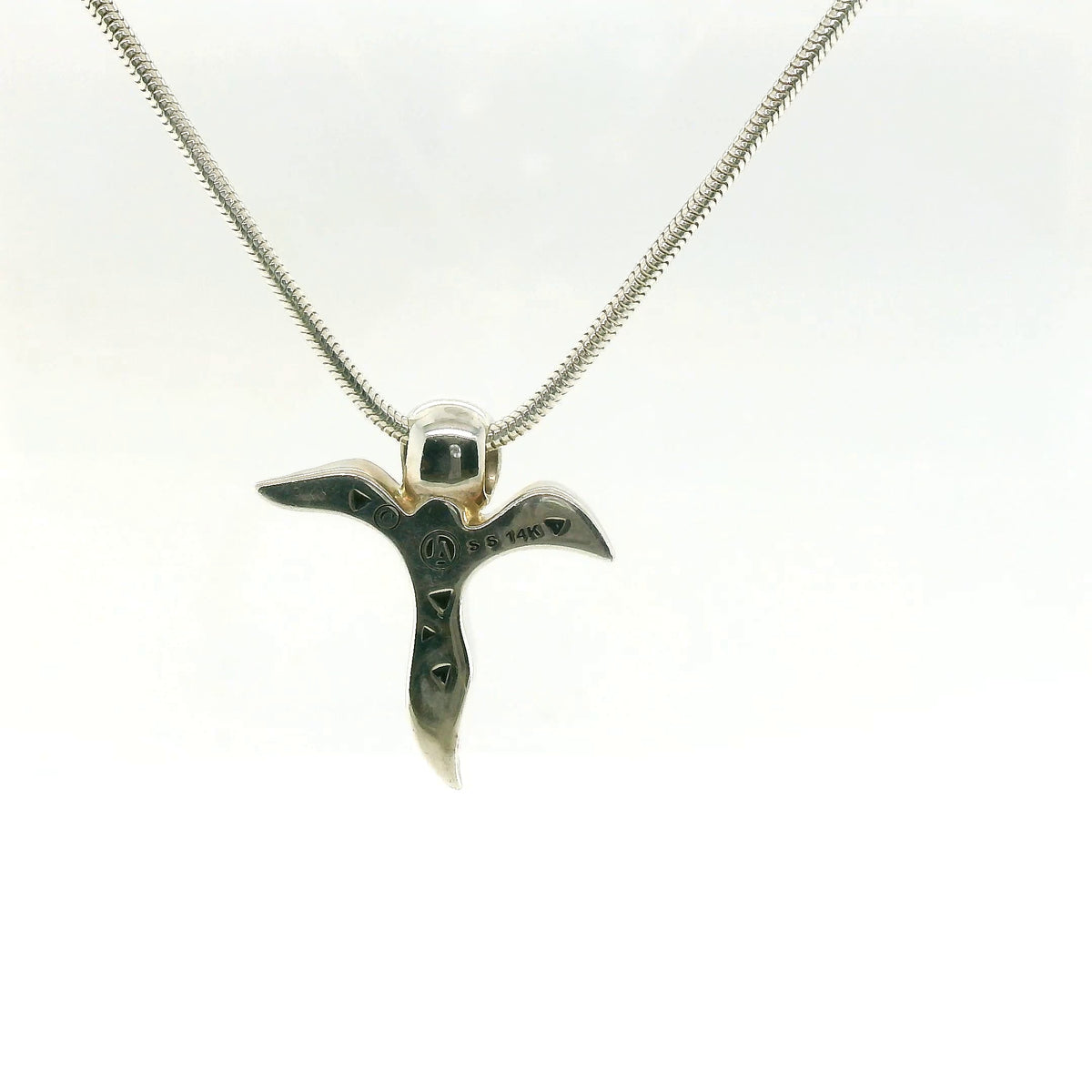 John Atencio Silver Angel Two-Tone Diamond Pendant with Chain