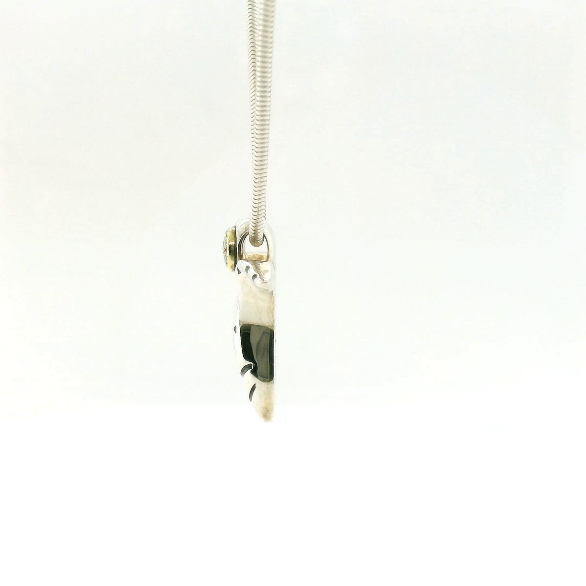John Atencio Silver Angel Two-Tone Diamond Pendant with Chain