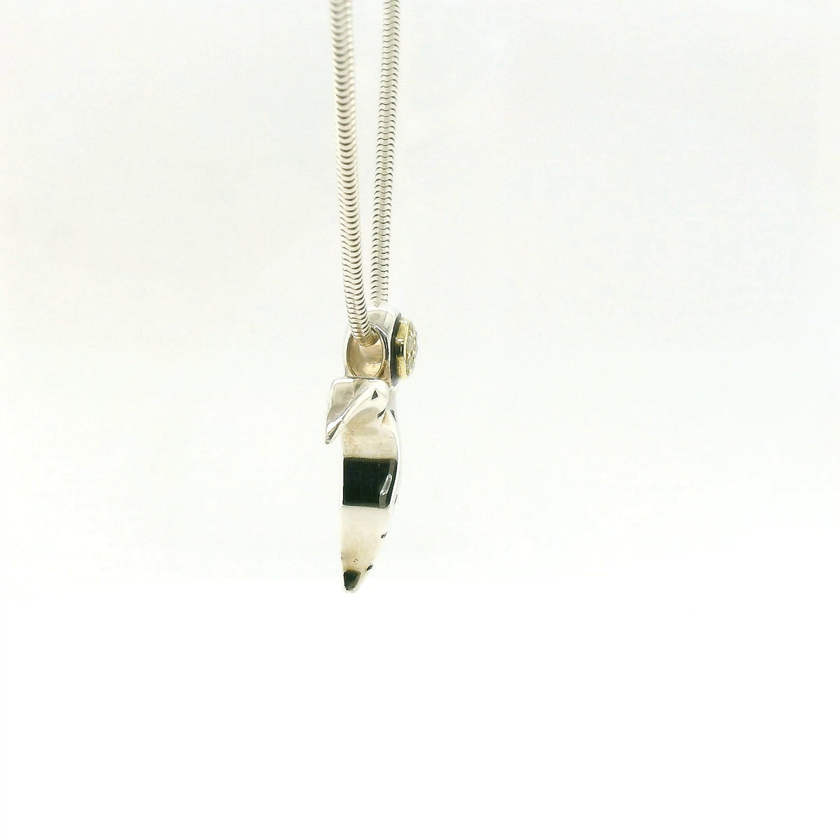 John Atencio Silver Angel Two-Tone Diamond Pendant with Chain