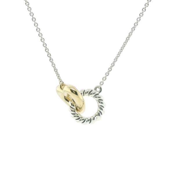 Perfect Love Interlocking Two-Tone Heart Necklace