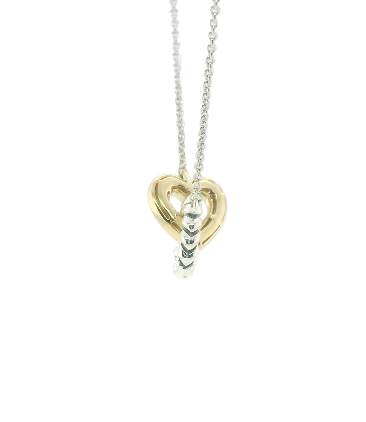 Perfect Love Interlocking Two-Tone Heart Necklace