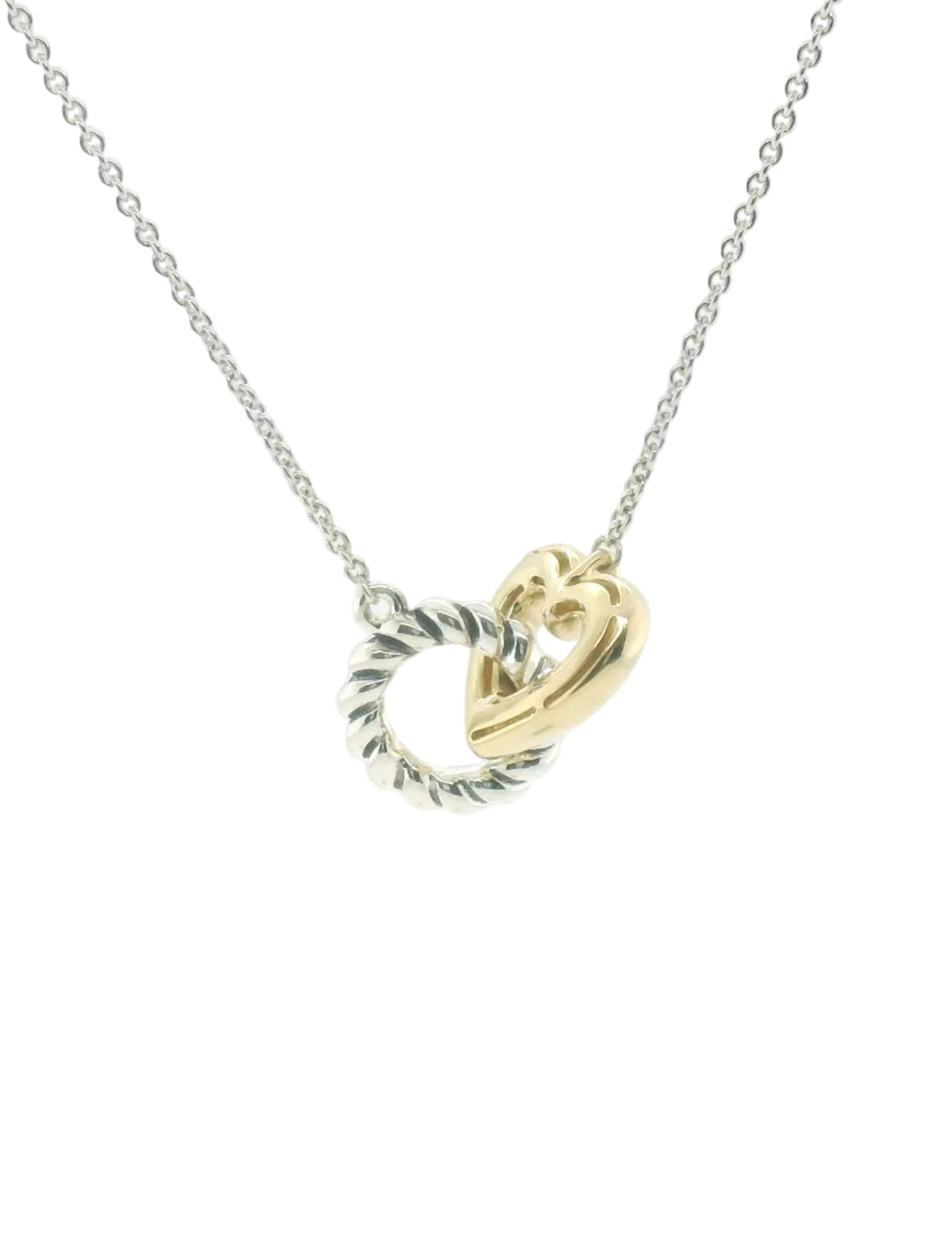 Perfect Love Interlocking Two-Tone Heart Necklace