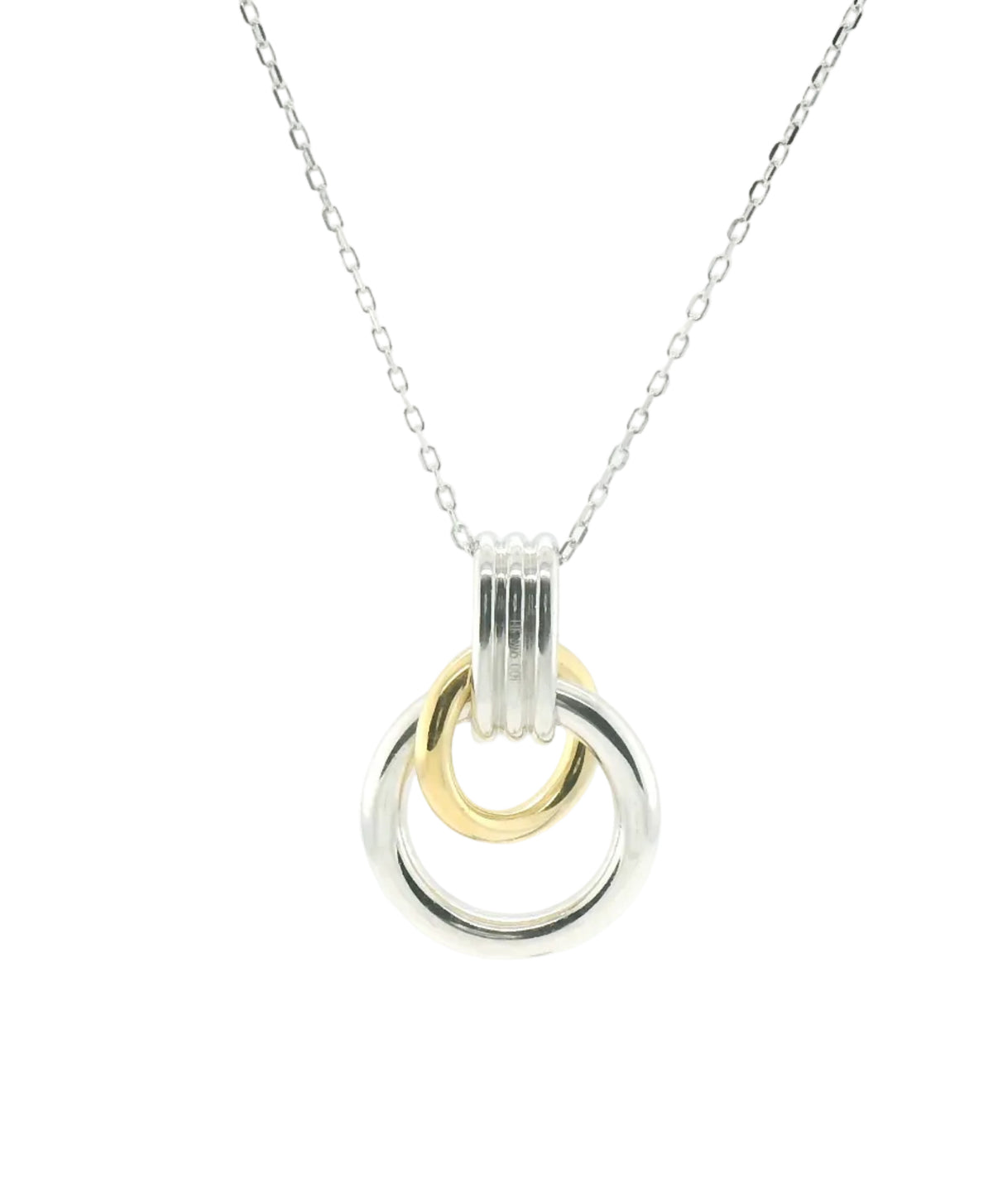 Perfect Love Interlocking Two-Tone Circle Pendant with Chain