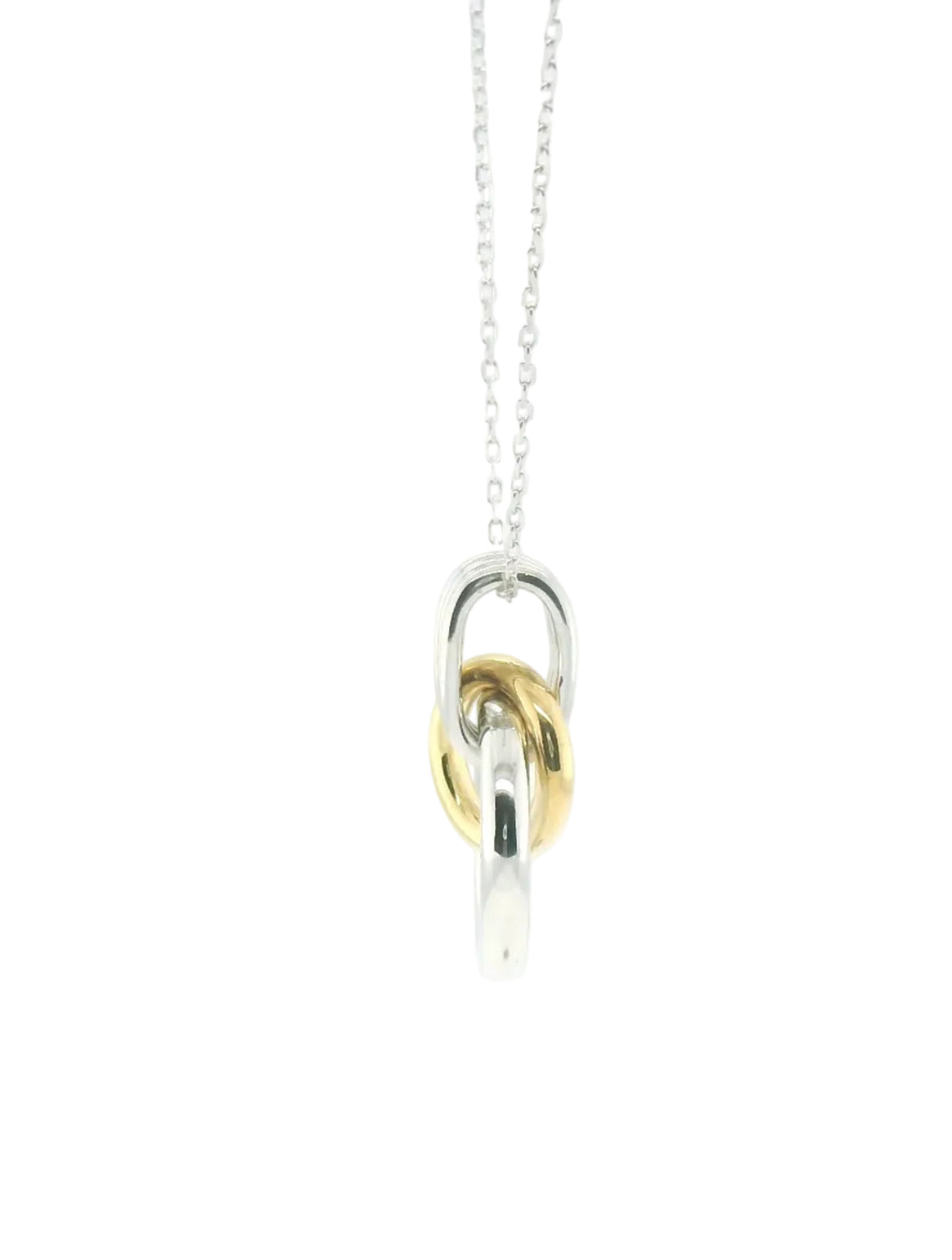 Perfect Love Interlocking Two-Tone Circle Pendant with Chain