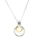 Perfect Love Interlocking Two-Tone Circle Pendant with Chain