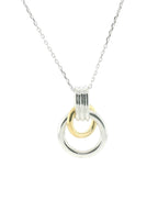 Perfect Love Interlocking Two-Tone Circle Pendant with Chain