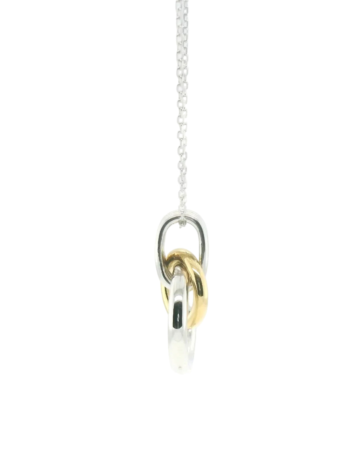 Perfect Love Interlocking Two-Tone Circle Pendant with Chain