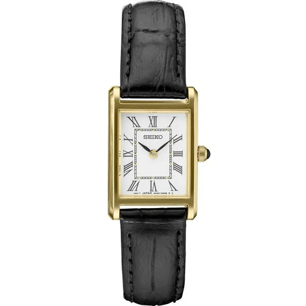 Seiko Essentials Rectangular Gold Watch