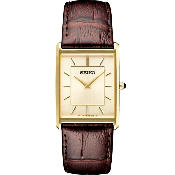 Seiko Essentials Rectangular Champagne Watch