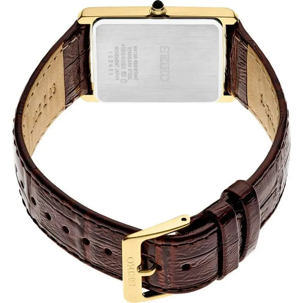 Seiko Essentials Rectangular Champagne Watch