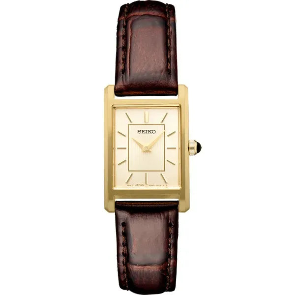 Seiko Essentials Champagne Rectangular Watch