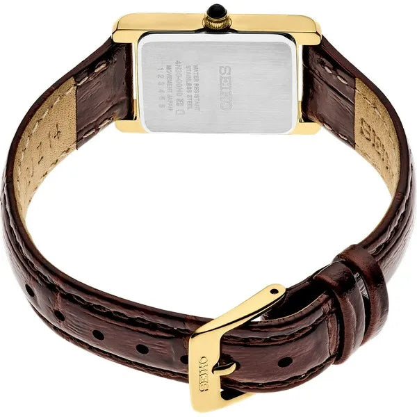 Seiko Essentials Champagne Rectangular Watch