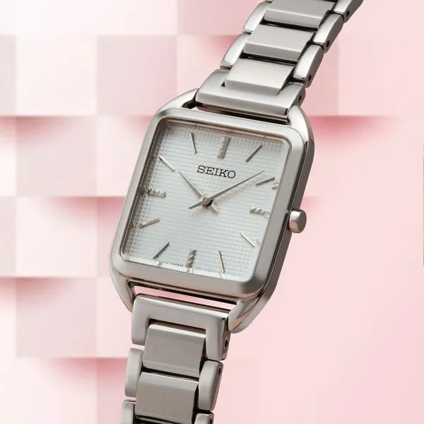 Seiko Essentials Square Silver Watch