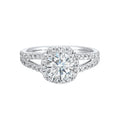 Cushion Halo Split-Shank Solitaire Ring
