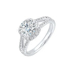 Cushion Halo Split-Shank Solitaire Ring